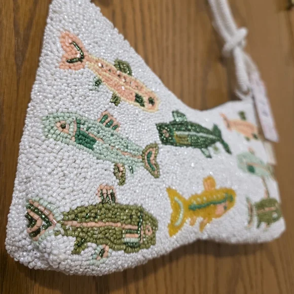 NEWLY RELEASED MADE IN INDIA BEADED WOMEN'S SHOULDER BAG " "FISH THEME" - Picture 7 of 16